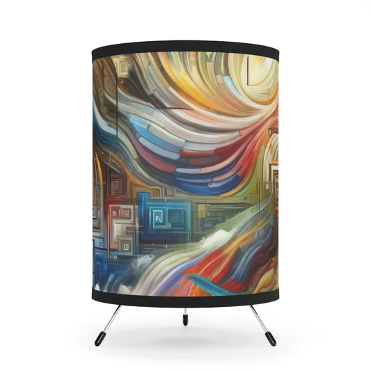 Woven Progress Tapestry Tripod Lamp with High-Res Printed Shade, US\CA plug - ATUH.ART