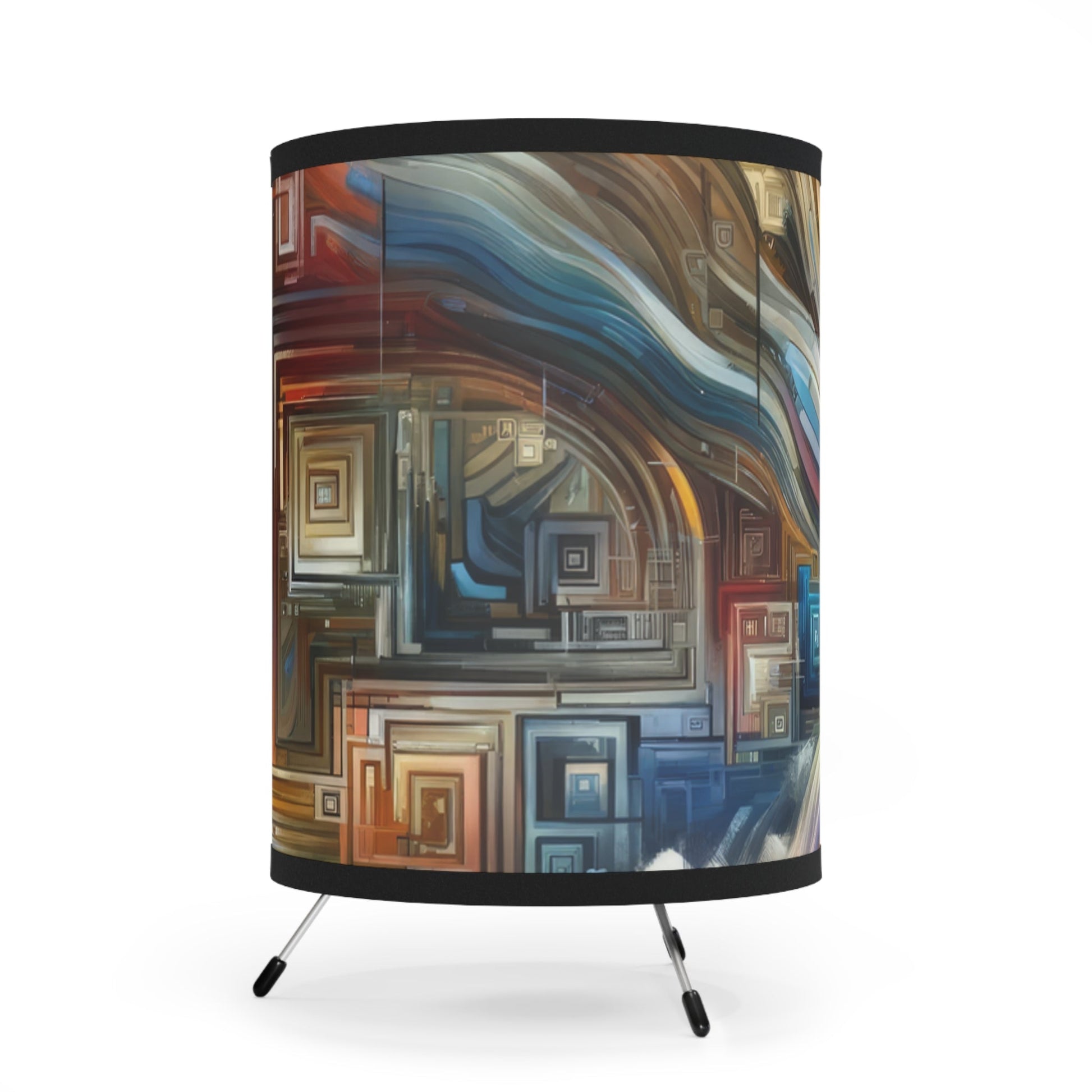 Woven Progress Tapestry Tripod Lamp with High-Res Printed Shade, US\CA plug - ATUH.ART